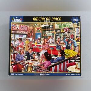 White Mountain Jigsaw Puzzle American Diner 1000 Pieces Complete